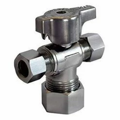 Best Sale 🎉 Legend Valve & Fitting T-597NL 5/8 x 3/8 x 3/8 in. OD Tube Lever Supply Stop Valve in Chrome Plated ⌛